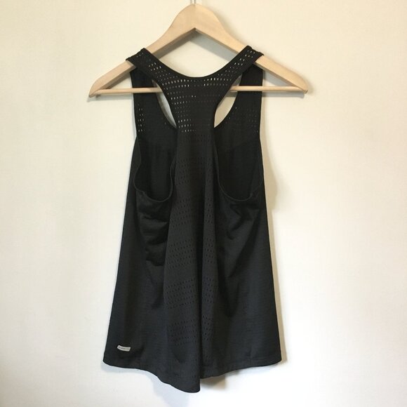 Athletic Works Black Womens Two Fabric Mesh Dri More Tech Racerback Tank Top - Picture 2 of 13